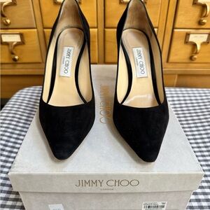Jimmy Choo Romy 85 Black Suede Heels – Size 39